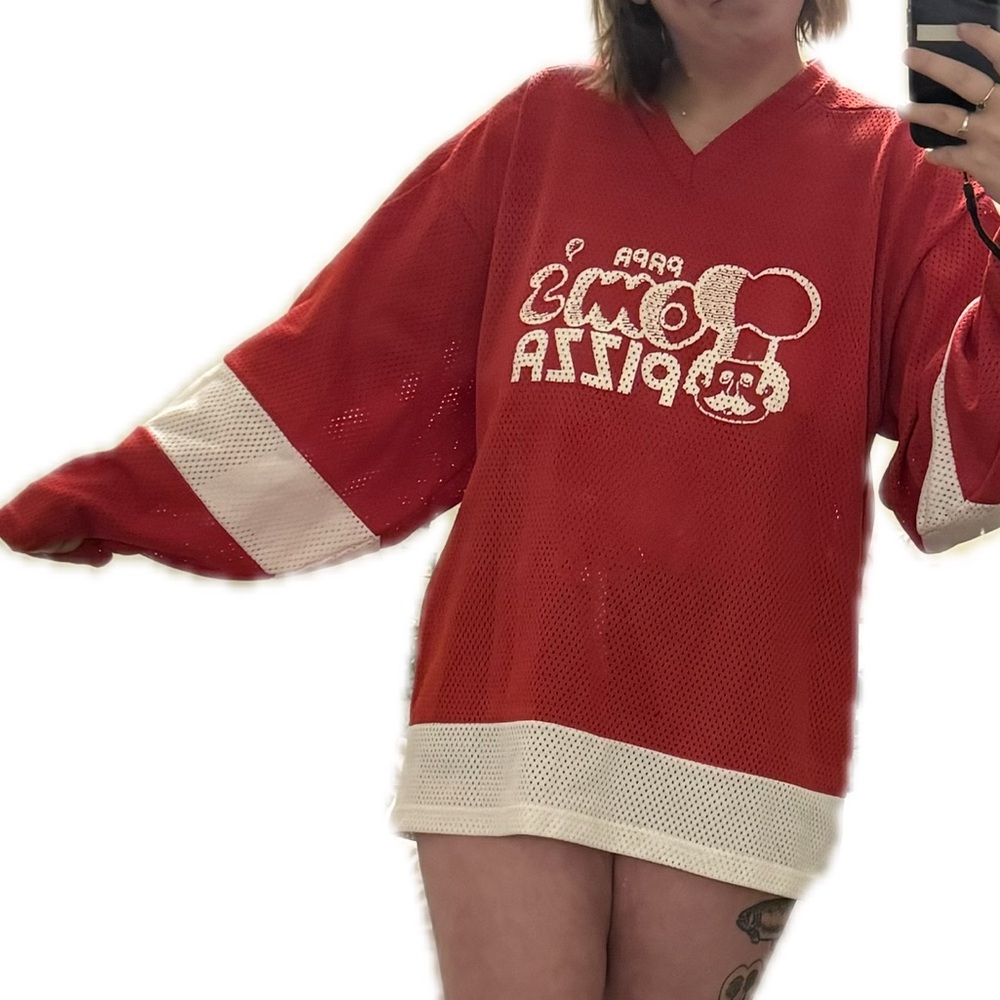 XL alpha hockey jersey “papa Tom’s pizza”